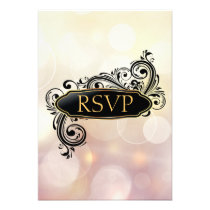 Jazzy Pink Bokeh Rsvp Invitations