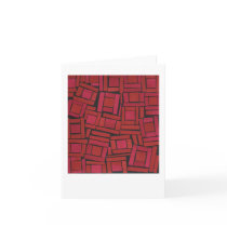 Jazzy red abstract pattern greeting card
