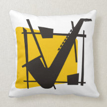Jazzy Sax Throw Pillows
