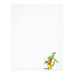 jazzy trombone playing lizard cartoon customized letterhead