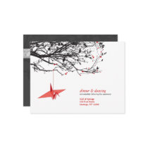 JD Hanging Paper Cranes Reception / RSVP Postcard