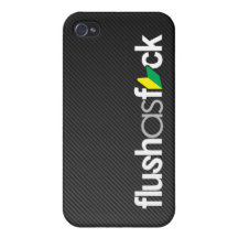 JDM flushasfck on faux carbon fiber Case For iPhone 4