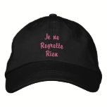 Je ne Regrette Rien - No Regrets (French) embroidered hats