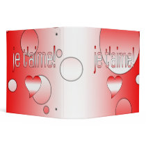Je t'aime! Canada Flag Colors Pop Art 3 Ring Binders