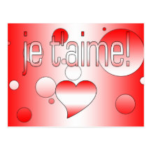 Je t'aime! Canada Flag Colors Pop Art Postcards