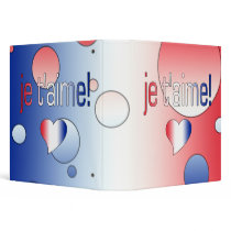 Je t'aime! French Flag Colors Pop Art Binders