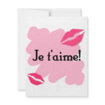 Je t'aime! - French I love you Personalized Invitation