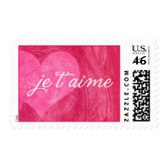je t'aime heart - magenta stamp