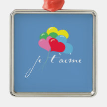 Je' taime (I love you) Christmas Tree Ornament