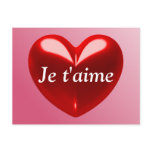 JE T'AIME - I LOVE YOU (French) Postcard