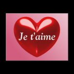 JE T'AIME - I LOVE YOU (French) Postcard