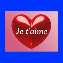 JE T'AIME - I LOVE YOU (French) Postcard