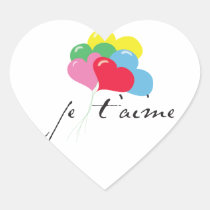 Je' taime (I love you) stickers