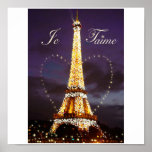 JE T'AIME LOVE FROM PARIS POSTERS