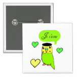 Je t'aime pinback button
