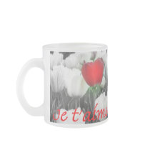 Je t'aime Tulip Frosted Glass Mug mugs