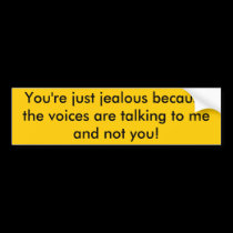 Jealous Bumper Sticker bumper stickers