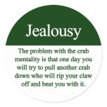Jealousy Round Stickers
