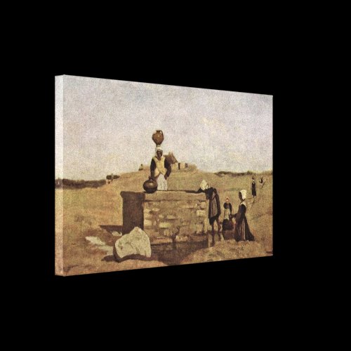 Jean-Baptiste-Camille Corot - Breton at the well Stretched Canvas Print