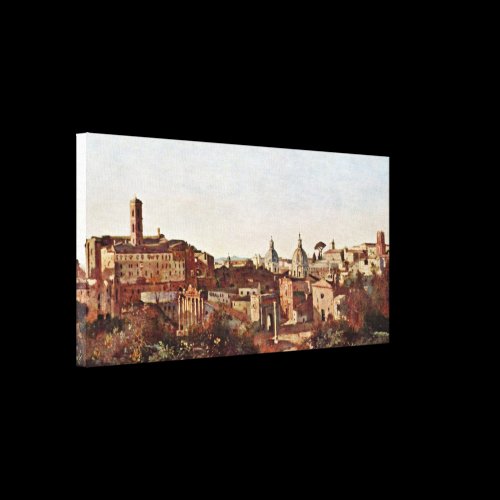 Jean-Baptiste-Camille Corot - The Forum Seen Stretched Canvas Print