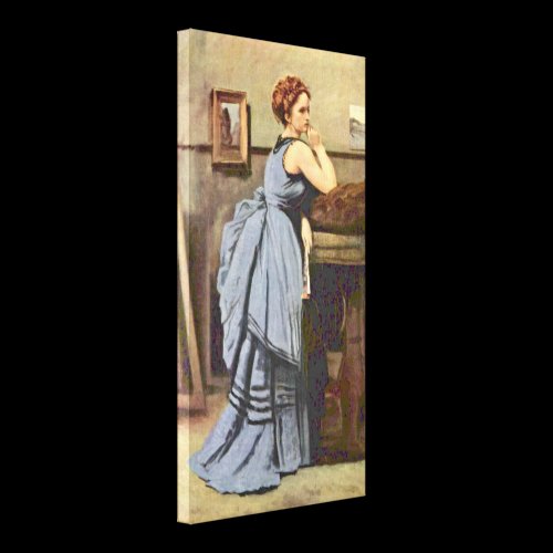 Jean-Baptiste-Camille Corot - Woman in Blue Canvas Print