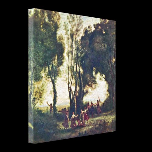 Jean-Baptiste Corot - Dance of the Nymphs Detail Stretched Canvas Print