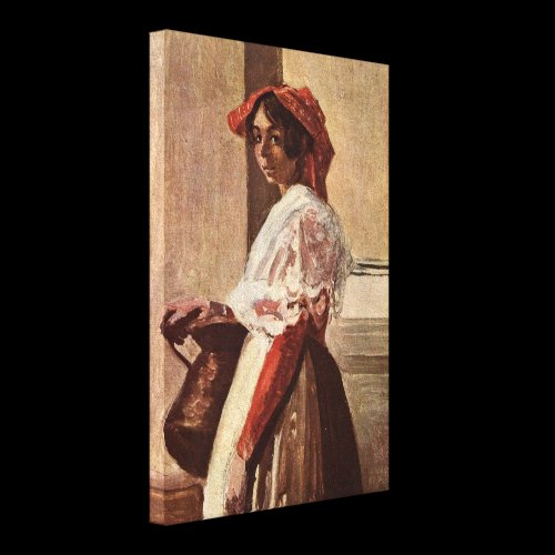 Jean-Baptiste Corot - Italian with pitcher Stretched Canvas Print