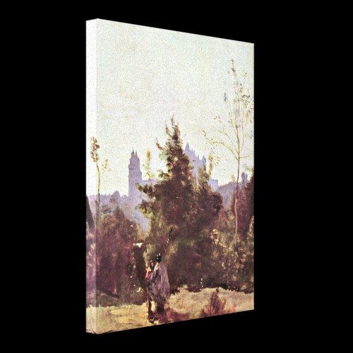 Jean-Baptiste Corot - Memory of Pierrefonds Stretched Canvas Print