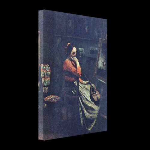 Jean-Baptiste Corot - Woman with a Mandolin Stretched Canvas Prints