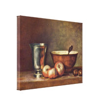Jean-Baptiste Simeon Chardin - The Silver Beaker Gallery Wrap Canvas