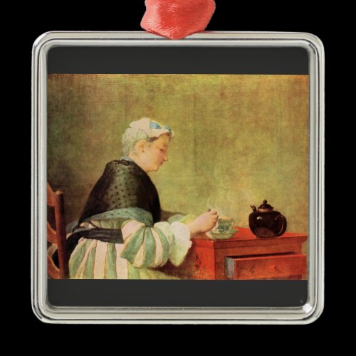 Jean Chardin - Tea Drinker Christmas Ornaments