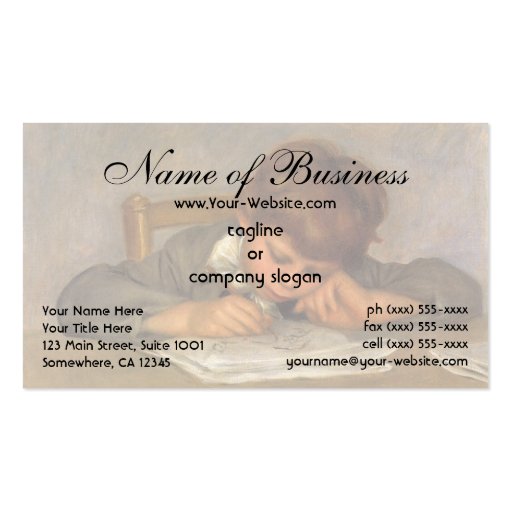 Jean Drawing by Pierre Auguste Renoir Business Card Templates