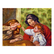 Jean Gabrielle And A Girl By Pierre-Auguste Renoir Personalized Invitation