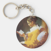 Jean-Honore Fragonard The Reader Key Chain