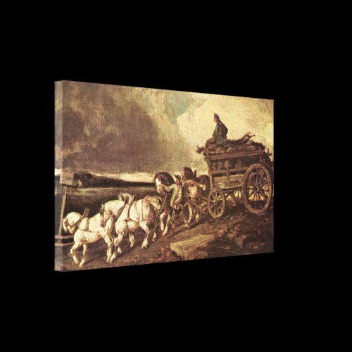 Jean-Louis Andre Theodore Gericault - coal car Stretched Canvas Prints
