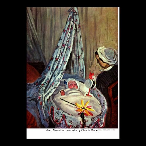 Jean Monet in the cradle by Claude Monet Poster