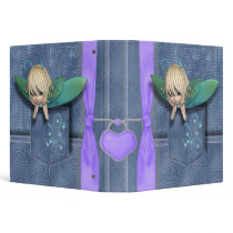 Jean Pocket Blue Green Fairy Binders