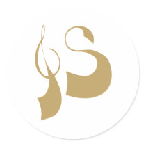 Jean Shy Gold Initials stickers