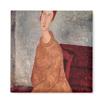 Jeanne Hebuterne in a Yellow Jumper, 1918-19 Magnets