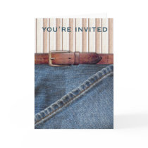 Jeans and Stripes Invitation cards