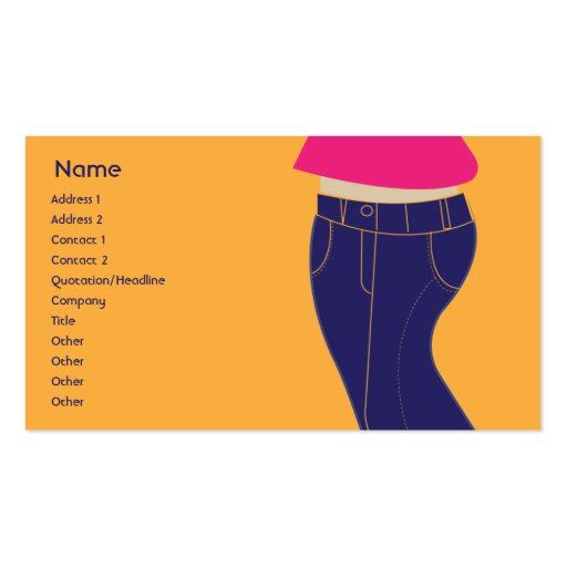 Jeans - Business Business Card Template (front side)