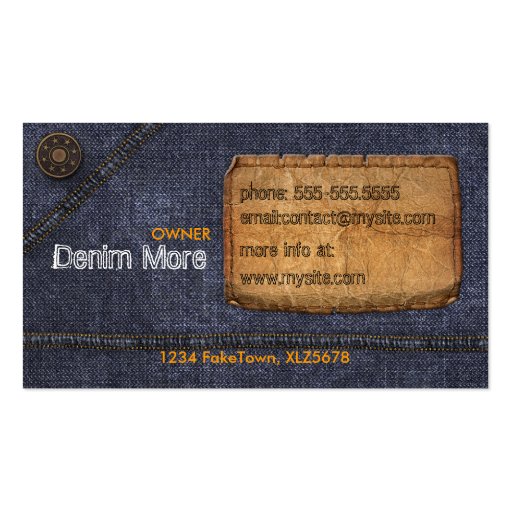 Jeans Business Card Template (front side)