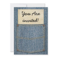 Jeans Pocket BBQ Invitations invitation