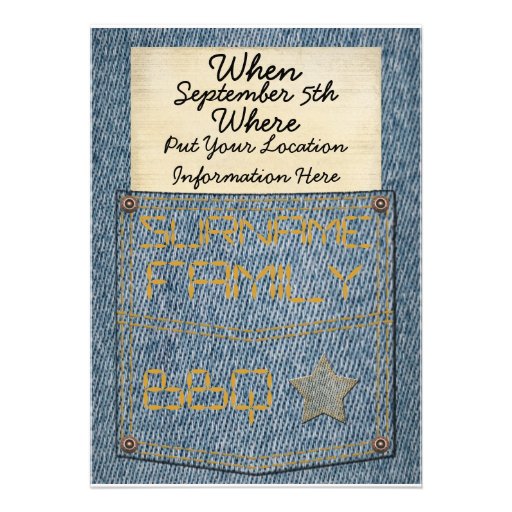 Jeans Pocket BBQ Invitations