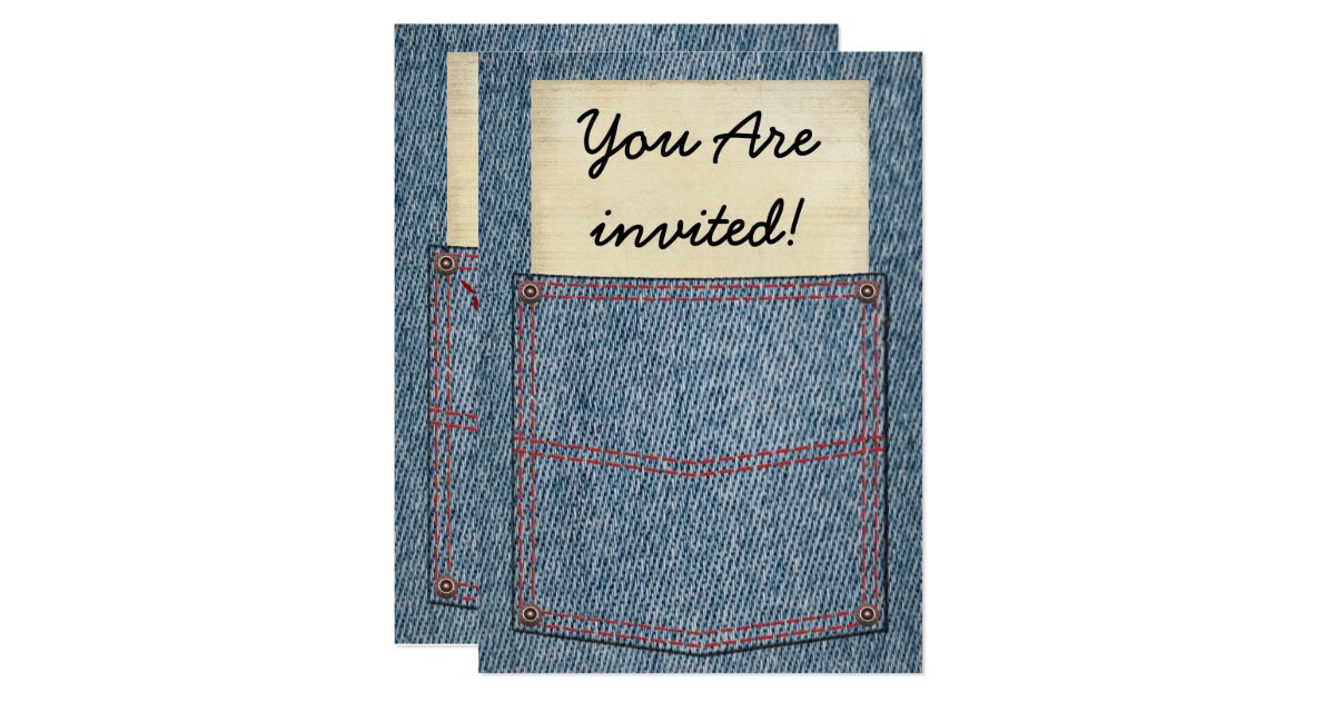 Jeans Pocket Bridal Shower Invitations Zazzle