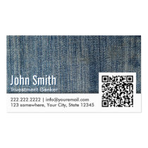 Jeans QR Code Investment Banker Business Card