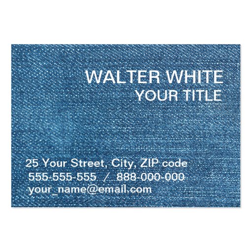 Jeans texture business card (front side)