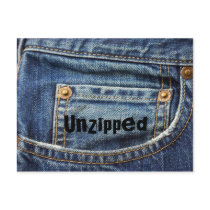 Jeans, Unzipped Postcard by forbes1954 Jeans, Unzipped Postcard