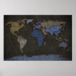Jeans World Map (No labels) Poster