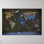 Jeans World Map Print